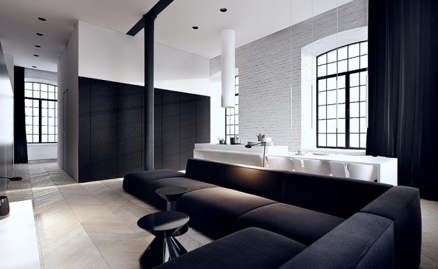 ideen-wandfarbe-weiß-grau-ziegelmauer-sofa-set-sitzgarnitur-modern