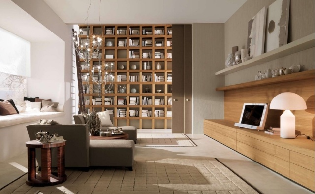 ideen-wohnzimmer-modern-holzmoebel-taupe-sofas