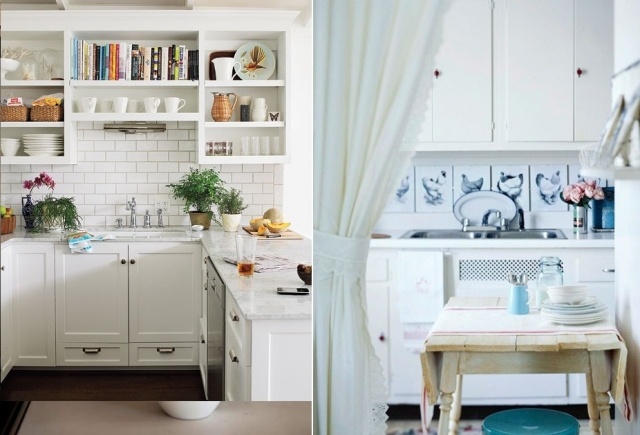 küchenrückwand-landhausstil-weiße-Fliesen-Ländliches-Dekor