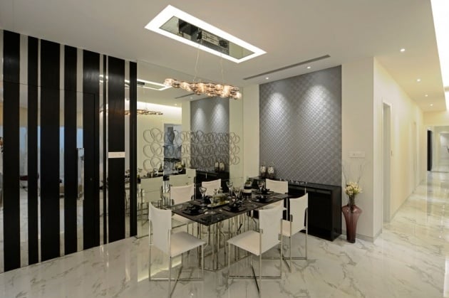 luxus-esszimmer-design-marmorboden-trennwand-farben-grau-weiß