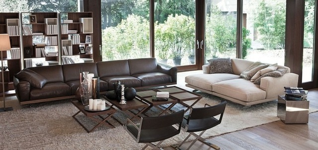 Ideen Sofa Set Leder Couch gepolstert