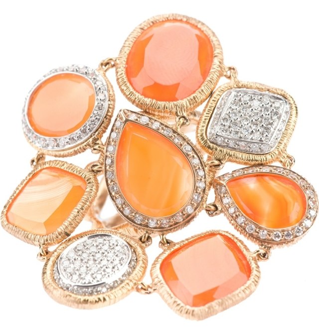 trendige Ringe Design Ideen orange Steine