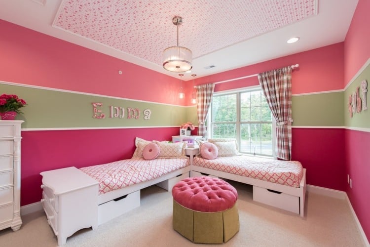 wand-streichen-kinderzimmer-pink-madchenzimmer