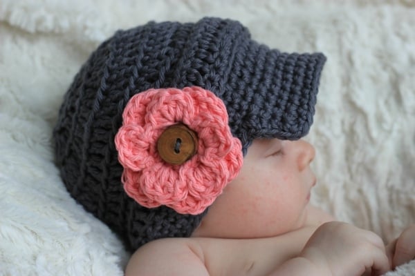 hackeln rosa Blume grau Hut schönes Design