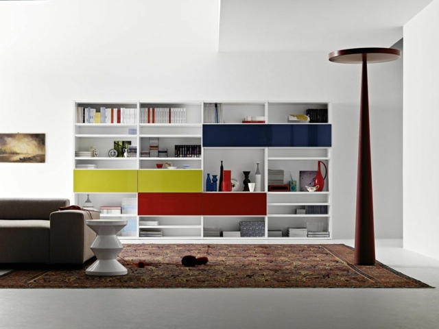 Bunte-Farbenwahl-Retro-Stil-Wohnzimmer
