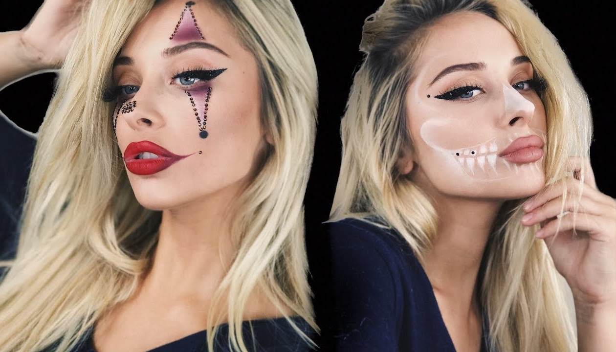 Coole Halloween Make ups Ideen Joker Skelett Frauen