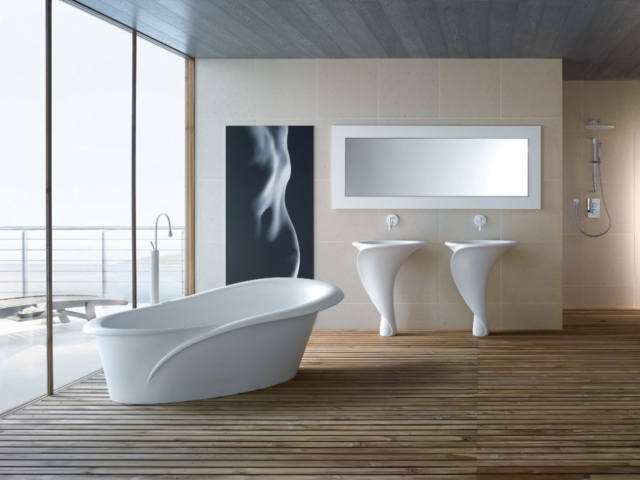 Designer-badezimmer bilder-Badewanne-Waschbecken-mit-Säule-Keramik-geschwungen-modern