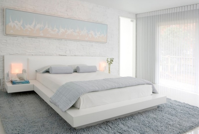 Designideen-Erfrischung-Schlafzimmer-Interieur-weiße-bettwäsche