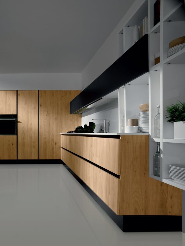 Küche schwarze Farbakzente modern minimalistisch