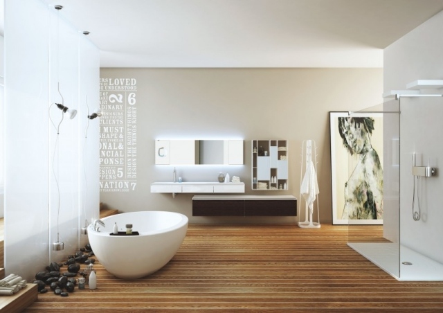 Einrichtungsideen-Bad-im-Trend-Holzdielen-Boden-Wandspiegel-rechteckig-licht