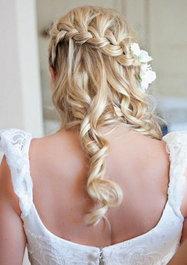 Frauen lange Haare Hochzeit Ideen