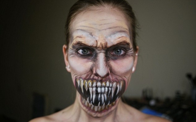 Schminkideen Zombies Halloween Makeup gruselig