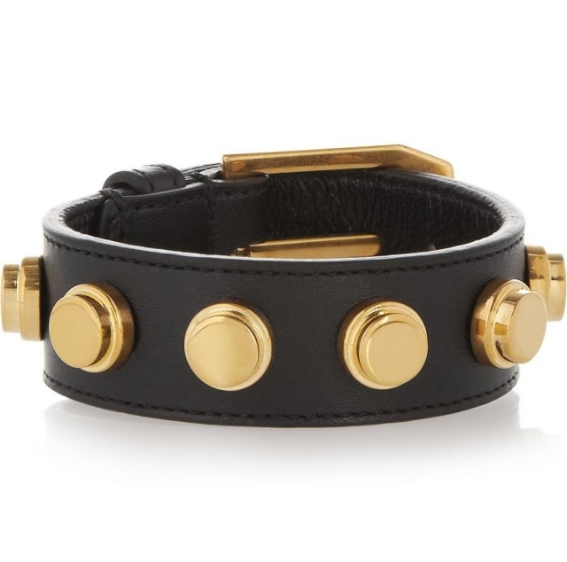 Gold-Look-Armband-Leder-Saint-Laurent-Accessoires-für-Damen-2014-Trend