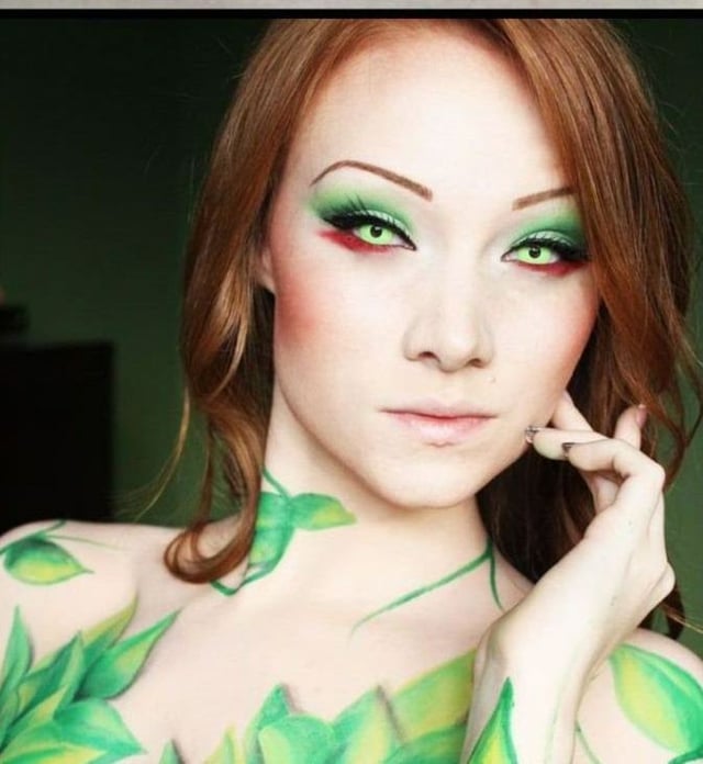 Halloween Schminke Makeup Frauen Feen Poison Ivy Idee