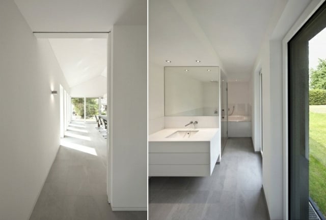 Badezimmer weiß komplett Badmöbel minimalistisch