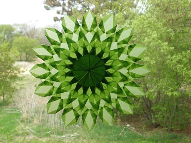  Deko Ideen Origami Kunst Stern grüne Farbe