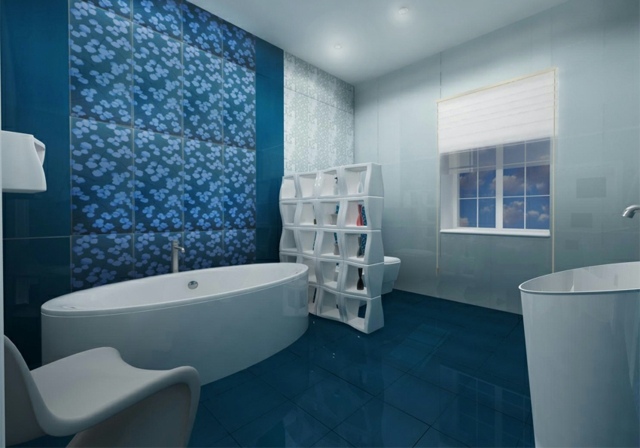 Keramik-Fliesen-badezimmer-in-Aquablau-mit-Muster