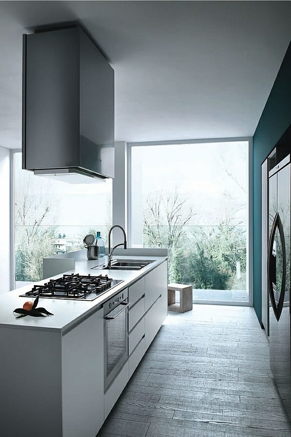 Küchen-Flur-Art-modernes-Design-helle-Farben