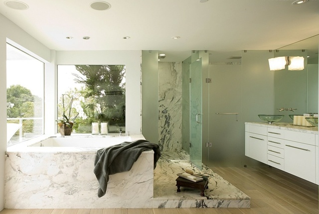 Badmöbel freistehende Badewanne Glas Duschkabine Wand montiert Schrank