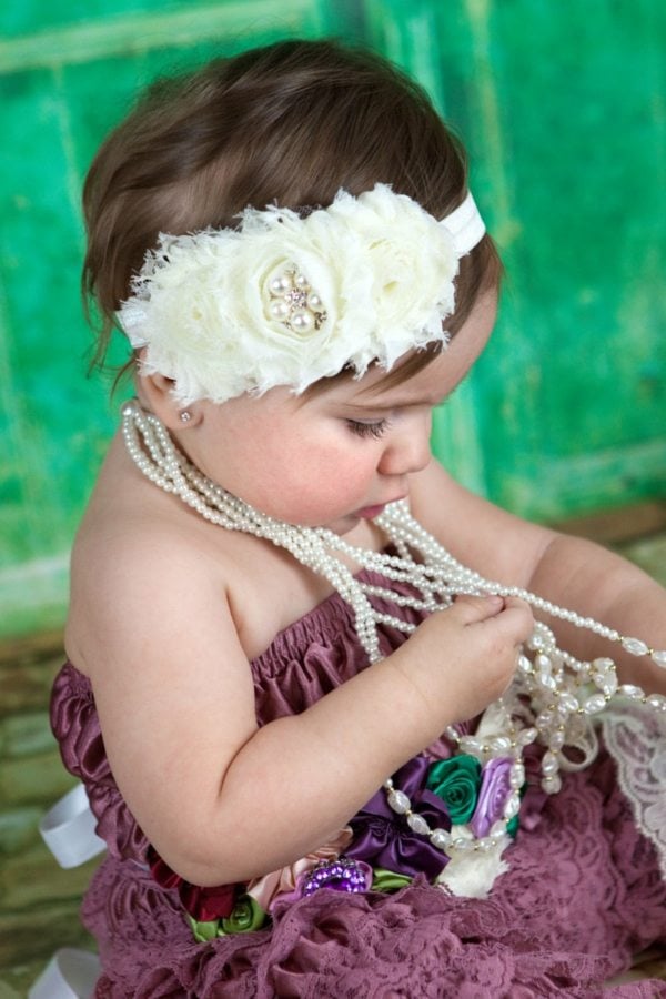 Fotoshoot Blumen Stirnband süßes Kleid komfortables Outfit