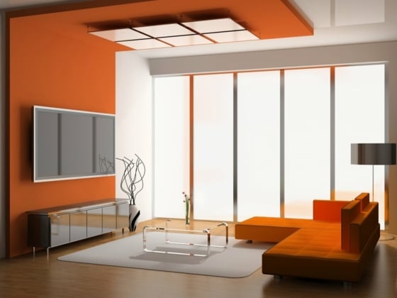Orange-im-Wohnzimmer-Polstermöbel