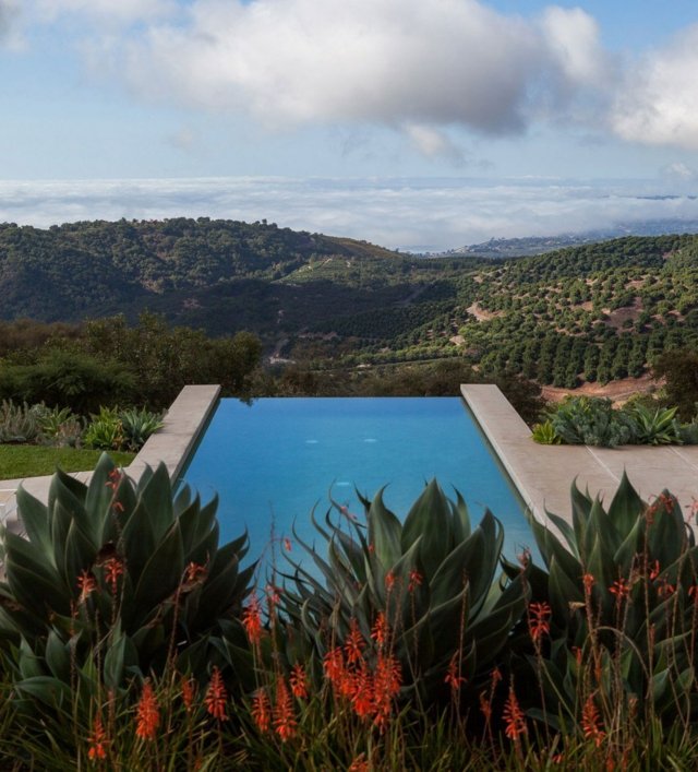 exotische Pflanzen schöne Landschaft Aussicht Traumhaus Kalifornien