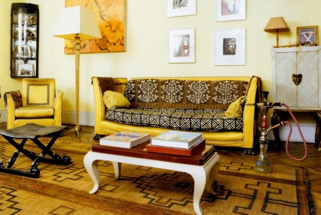 Raumideen-Gestaltung-Wohnzimmer-Afrikanische-Motive-Texturen-im-Safari-Look