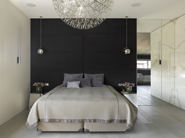 Schlafzimmer-für-Gäste-Innendesign-Trennwand-Glastür-Marmor-Effekt-Gestaltung