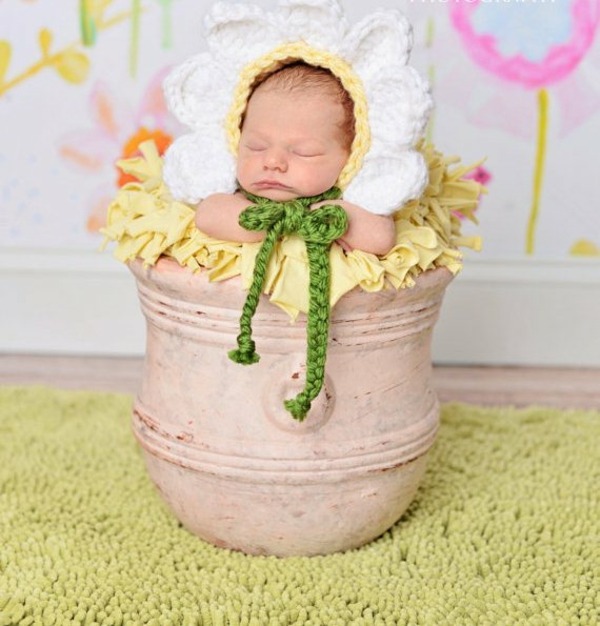 Mädchen schöne Idee Fotoshoot Baby Pflanztopf