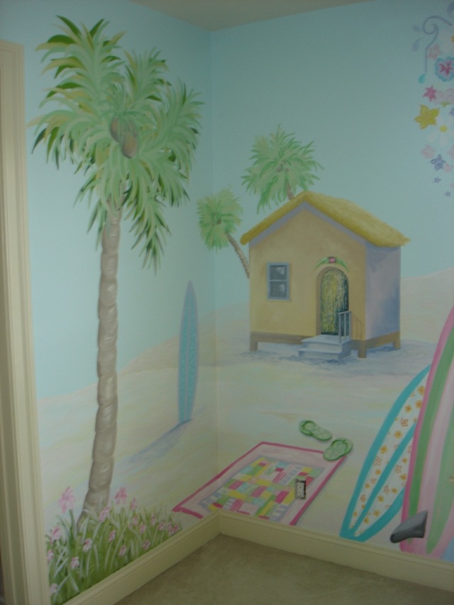 Strandhaus-Kinderzimmer-Wandgestaltung
