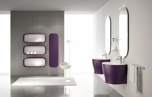 Violett-abgerundete-Formen-Design-Badezimmer