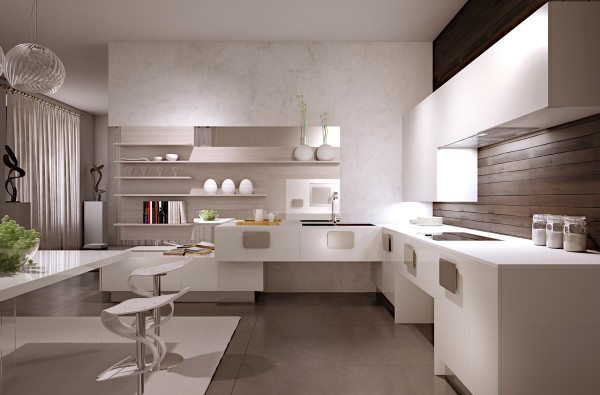 Wand-mit-Holz-Optik-minimalistische-Küche