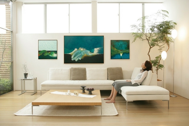 Wohnzimmer Wanddeko Gemälde Meer Thema Entspannung pur
