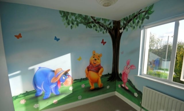 Winnie-The-Pooh-Esel-Wandgestaltung-mit-Farbe