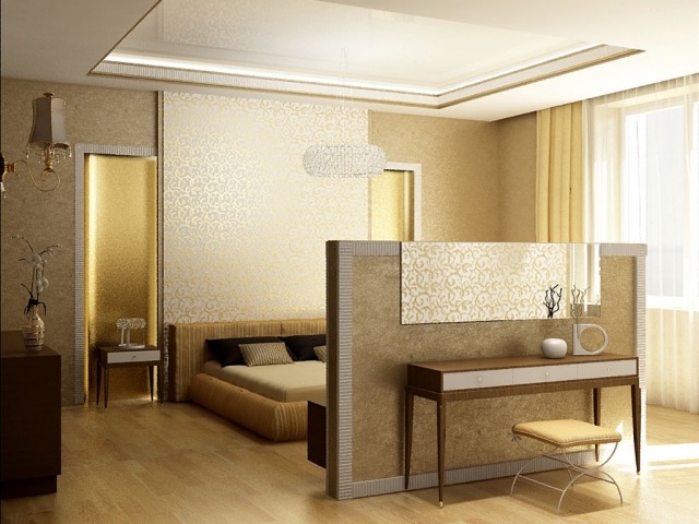 Wohnzimmer-Gold-dezent-strukturiert-Tapeten-trendiges-Design