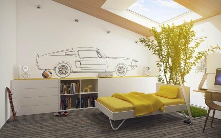 farb wandgestaltung schlicht design auto skizze pflanze dachfenster