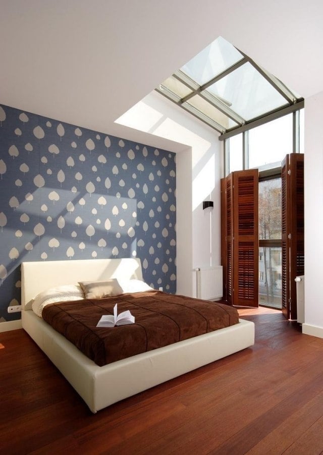 farbgestaltung-schlafzimmer-ideen-braun-blau-ecru-kombinieren