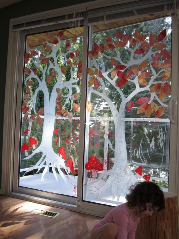 Herbstdeko Fenster Kinder