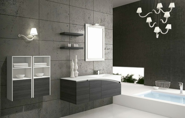 graue-Töne-Badezimmer-Design