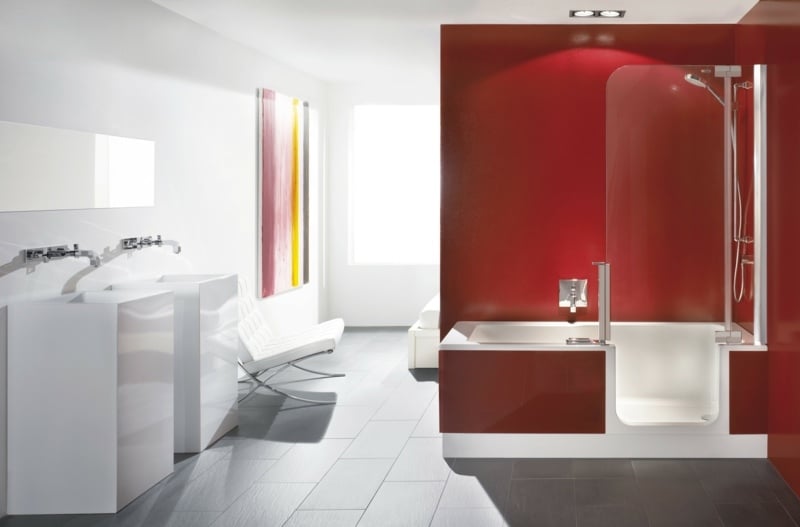 Badewanne mit Dusche intergriert - 32 Raumsparideen für ein kleines Bad
