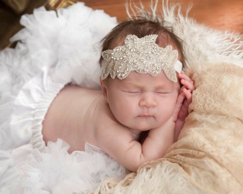 Baby Mädchen Schleife Rose Strass Blume Haarband Stirnband Kopfband Haarschmuck 