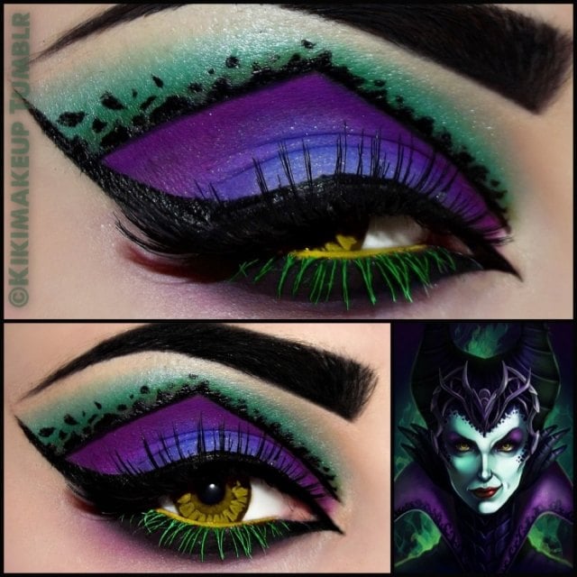 maleficent-makeup-ideas-farben-gruen-lila-geschickt-einsetzen