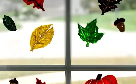 Mit Kindern Fensterbilder im Herbst basteln aus Fensterfarben