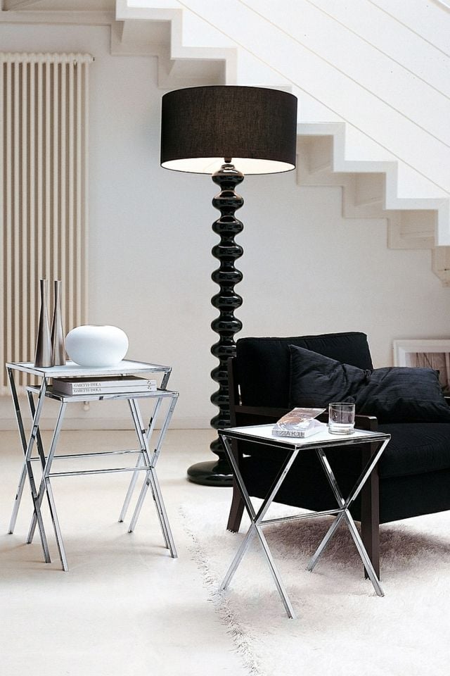 Stehlampe Design Ideen schwarz modernes Interieur