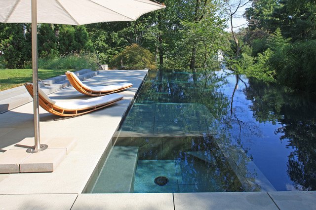 Pool Garten Gestaltung Ideen Sonnenliegen Holz