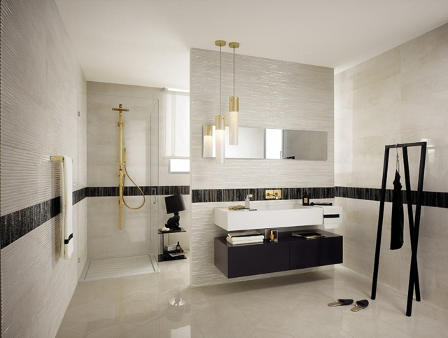 schwarz-Marmor-Weiß-3D-Badezimmer-Fliesen
