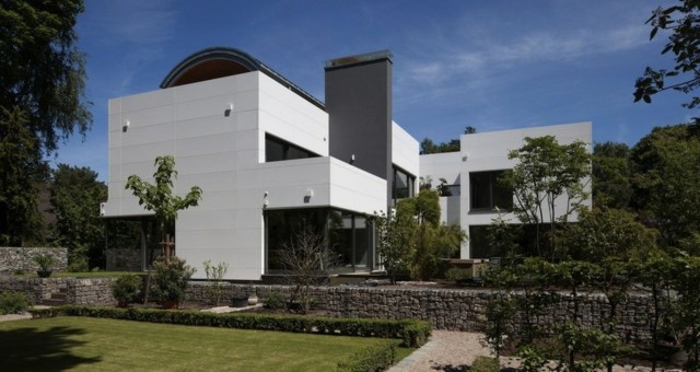 Material verkleidet weiße Fassade modernes innovatives Design