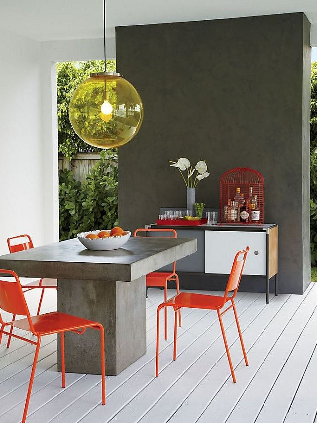 Gartentisch Beton hergestellt modernes Möbel Design