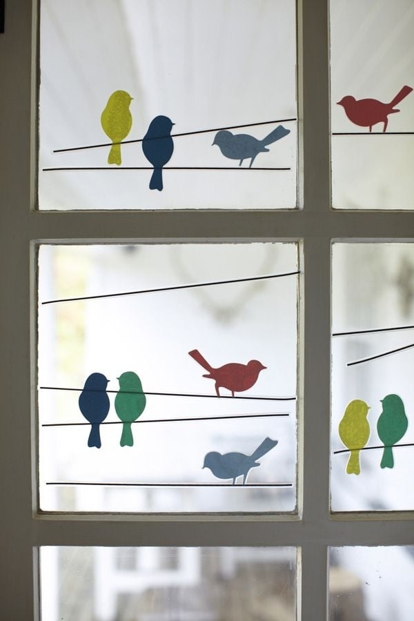 vögel-auf-draht-sitzend-applikationen-fenster-bilder-ideen-basteln-mit-kindern