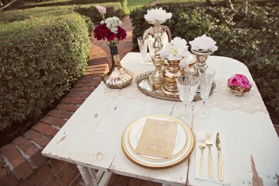 20er-Jahre-Stil-Vintage-Hochzeit-Tischdeko